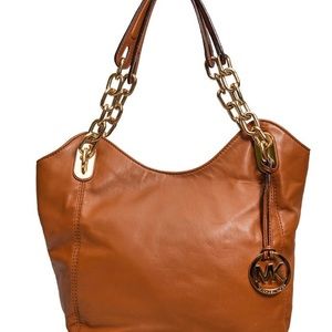 Micheal Kors Leather Purse with Gold Chain Straps
